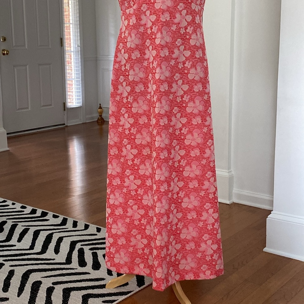 SALE- Floral Design Vintage Maxi Dress - Picture 3 of 7